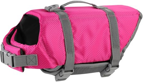 Hundeschwimmweste 2025, verstellbar, Sicherheits-Schwimmweste, Haustier-Rettungsweste mit Griff for Schwimmen, Surfen, Bootfahren for kleine Hunde, Welpen und große Hunde (XS, Grün)(Hot Pink,XXS)