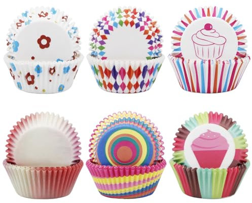 Druuzyl 300 Pezzi Pirottini per Muffin in Carta - Stampo Arcobaleno per Cupcake, Cioccolatini e Dolci, Ideale per Matrimoni e Compleanni (Ø5cm)