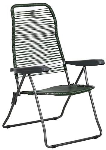 Totò Piccinni Sedia Sdraio STRING cordonata con braccioli con 6 posizioni Made in Italy (Verde, Sdraio)
