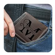 Wamantic Personalisierte Herren Geldbörse Leder – Portmonee Herren Gravur mit Name – Geschenk zum Vatertag Geburtstag Weihnachten für Papa oder Opa (Braun 5)