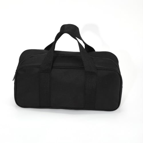 JPJYE Sac fourre-tout à outils avec large ouverture, organiseur imperméable, disponible en bleu marine, noir et kaki (1, noir)