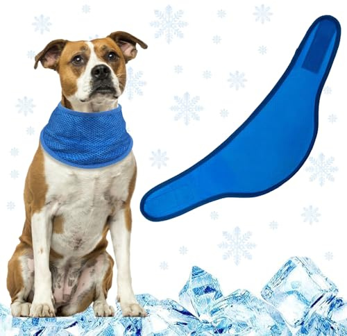 KASESSS Dog Cooling Bandana, Summer Dog Cooling Collar, Coolings Bandana for Dogs, Breathable Pet Coolings Collar, Adjustable Instant Adjustable Neck Wraps for Summer Outdoor, Ice Prevent Sunstroke L
