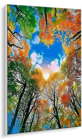 Pintar por Numeros Adultos Bosque cielo, Cuadros Numeros Pigmento Acrílico, DIY Pintura por Numeros Kit Manualidades Adultos, Decoración para el Hogar Regalo de pared 90 x 120 cm (sin marco) q-618