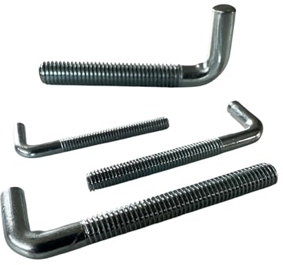 Inetbot Schraubhaken gerade (L-Form) metrisch Stahl verzinkt M4 M5 M6 M8 Hakenschraube (4 x 40 mm, 100, stück)