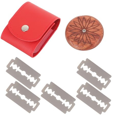 MOTHNUR Cuchillo para Pan de Madera de con Doble para Corte y Marcado de Masa Herramienta Precisa para Hornear Hogar y Pastelerías Estuche Rojo