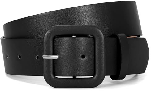 JASGOOD Ceinture Femme en Cuir Ceinture Mode Réglable avec Boucle Carrée pour Jeans Robes Pantalons