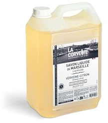 La Corvette – Sapone Liquido di Marsiglia Verbena Limone – 5L – 96% ingredienti naturali – Extra Delicato – Formato Convenienza