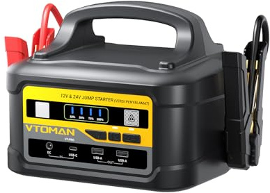 VTOMAN VT-PRO 10000A 12V/24V Starthilfe Powerbank – 58800 mAh Tragbare Autobatterie Starthilfe mit 145W Schnellladung, Starthilfegerät für LKWs, Wohnmobile und Yachten (Alle Benzin & Alle Diesel)