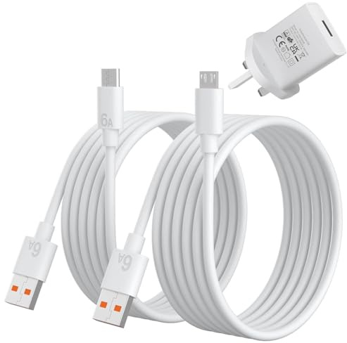 Gamorek Fast Charger with 6.6Ft USB Type-C & Micro USB Cable,15W PD Fast Charging for All Fire Table/Frie HD 7 8 10/ Fire Max 11/ Kindle 2 3 4/Kindle Touch/Paperwhite/Voyage/Scribe/Colorsoft