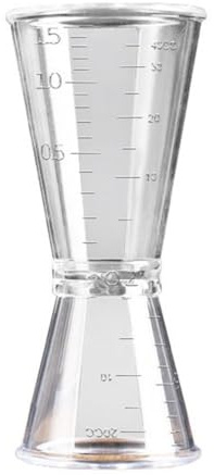 YIXANNX 40℃-130℃ Double Clear Jigger Ounce Cups Good Fixation Saving Time Leakproof Mixing Oz Cups with Measuring Scale, L