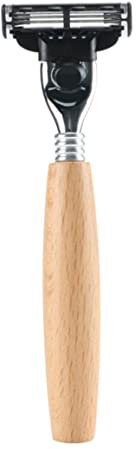 Rasoir de sécurité à manche en bois, rasoir à Double tranchant, Portable et réutilisable, outil de nettoyage la barbe pour hommes et femmes