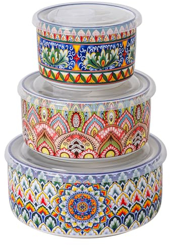 Henten Home Cuencos para Sopa, Ensaladera/Cuenco de Cerámica con tapa – 330 ml/600 ml/950 ml, Cuencos para Sopa, Cereales, Almuerzo, Picnic, Cocina, Cuencos para Servir