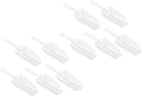 ERINGOGO Lot de 10 Pelles à Glace Multifonctions en Plastique Transparent, Mini Cuillères Doseuses Compactes, Ustensiles Cuisine Légers pour Buffet, Fêtes et Usage Domestique