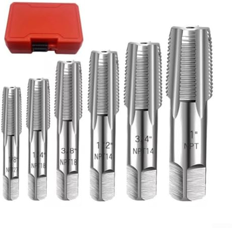 Juego de grifos NPT, juego de enhebradores de tubería NPT de acero inoxidable de 6 piezas para un diseño limpio y preciso resistente a la rosca para fontaneros y entusiastas del bricolaje
