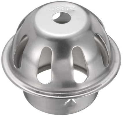 sourcing map PVC Termination Mesh Screen Vent Covers, 2.13 Inch 304 Stainless Steel Gutter Guard Filter, Conical Exhaust Pipe Cover Strainer for Furnace Roof Vent, Exhaust Pipe End Cap