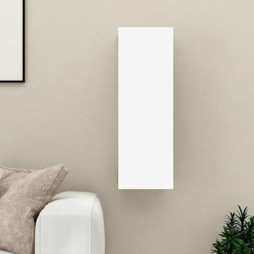 Lumanois Meuble TV Blanc 30,5x30x90 cm Bois d’ingénierie Meubles TV Blanc,803344