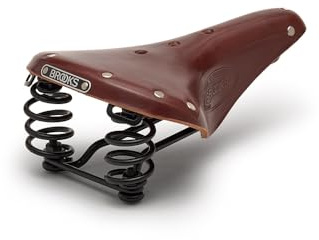 Brooks England Flyer, Touring Leather Handmade Bike Saddle With Suspension Springs, Brown, One Size