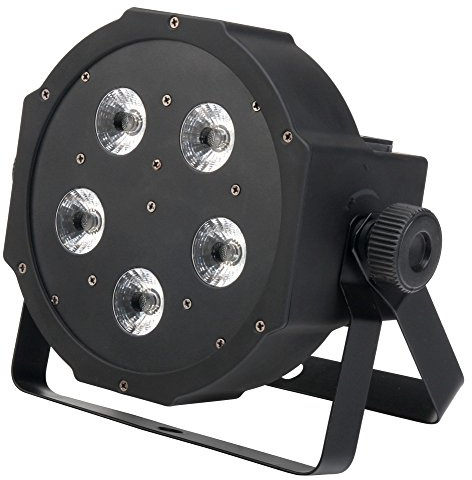 Showlite FLP-5x9 RGB Flatline Panel Licht Effekt (Discolicht, DMX-Steuerung, Automatiksteuerung, Musiksteuerung) | LED-Anzahl: 5 x 9 Watt LED, Farbmischung: 5 LED Tri Color Multichip RGB mixing, Automatik oder Musiksteuerung, Power In/Out
