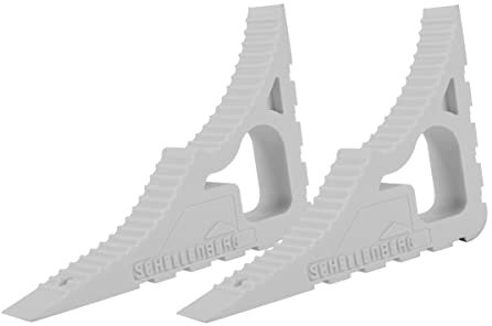 Schellenberg 66360 Fensterstopper und Türstopper Doppelpack, Türkeil, Fenster Sicherung gegen zuschlagen, Weiß, 2er Set