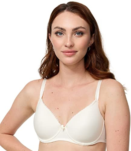 Nur Die Traumweich Bügel-BH besonders weiche Modal-Faser gepaddete Cups für einen natürlichen Push-Up-Effekt zarte Spitze Damen, Offwhite, 80B