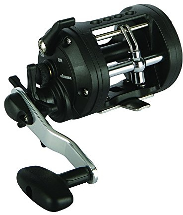 Okuma Angelzubehör Classic Level Wind Star Drag Graphit Schlepprolle