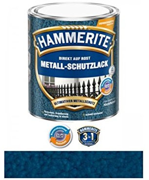 750 ml Hammerite Direkt auf Rost Metall-Schutzlack Dunkelblau, Hammerschlag