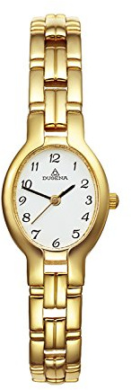 Dugena Damen-Armbanduhr Traditional Classic Analog Quarz Edelstahl beschichtet 1936214