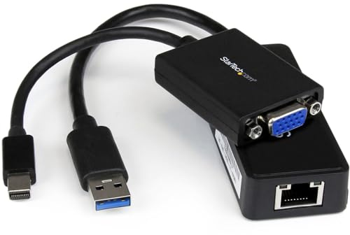 StarTech.com Kit Adaptateur VGA et Ethernet Gigabit pour Lenovo ThinkPad X1 Carbon - Mini DP vers VGA - USB 3.0 vers GbE (LENX1MDPUGBK)