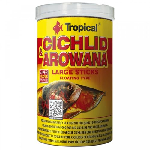 CICHLID&AROWANA LARGE STICKS 250ml / 75g - Nourriture rehaussant la couleur pour cichlides de grande taille et arowanas adultes