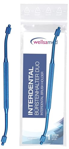 wellsamed Interdentalbürstenhalter Metallhalter duo blau, 1 Stück