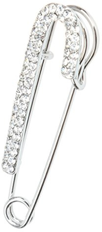 Gazechimp Gold Kristall Sicherheitsnadel Brosche Clip Damen Schal Mantel Kleid Dekoration - Silber