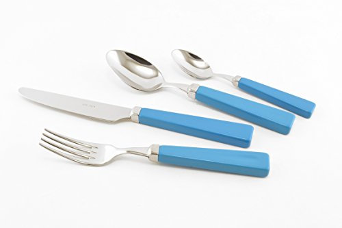 EME POSATERIE Lot de 24 couverts de table Profi bleu clair 55 en acier inoxydable 18/10 pour 6 personnes