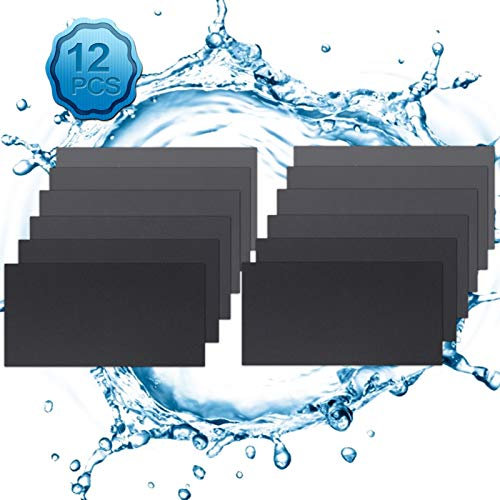 Sandpaper, 12PCS Sand Paper, Wet and Dry Sandpaper, Assorted Grit Sandpaper Sheets of 400/600/800/1000/1200/1500 - for Metal, Wood Furniture, Automotive Polishing (9 x 3.7 inch)