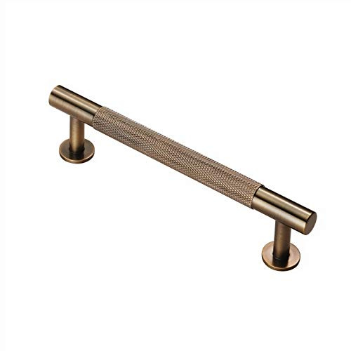 Carlisle Brass Knurled Pull Handle – 128mm Antique Brass Cupboard & Drawer Handle - Antique Brass