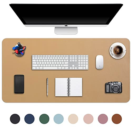 DOBAOJIA Alfombrilla Teclado y Raton, Alfombrilla de Escritorio 90 x 43cm | Alfombrilla Ordenador XXXL, Protector de Escritorio,Tapete de Escritorio, Cuero PU Impermeable+Gamuza Antideslizante