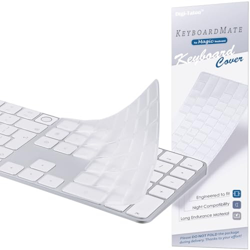 Keyboard Cover for 2024 M4 iMac Magic Keyboard (Europe Layout, 7 Shape Enter Key) Model A3119, Touch ID, with Numeric Key - Ultra Thin, Protective and Clear Keyboard Cover Protector Skin