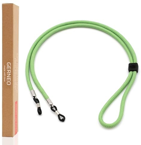 GERNEO® – DAS ORIGINAL – Florenz – Premium Brillenband für Sonnenbrillen & Lesebrillen mit Silber Halterungen – diverse Farben – verstellbar mit Kabelzug & Logogravur