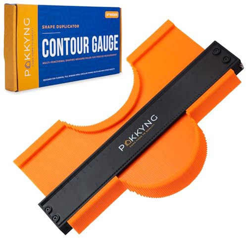 Pakkyng Contour Gauge Tool With Lock (10 Inches) - Contour Ruler Tool - Super Gauge Shape and Outline Tool - Profile Gauge - Corner Measuring Tool for Odd Shapes - Cool Woodworking Gifts for Men