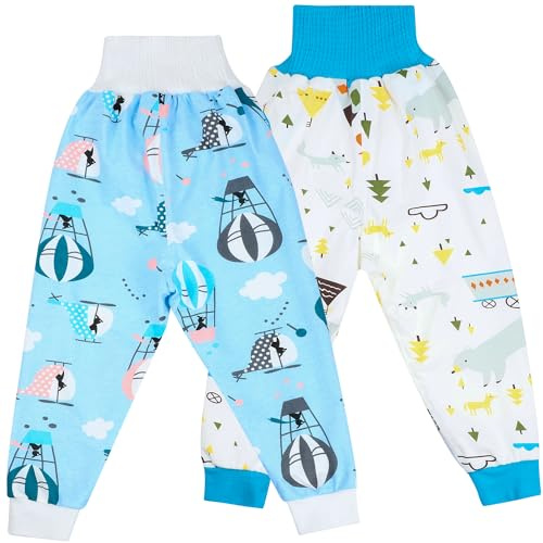 FLYISH DIRECT Braguitas de Entrenamiento Algodón, Calzones de Entrenamiento Niño Reutilizables, Pantalones de Entrenamiento Niño, 2 Piezas, 1-3 Años, S