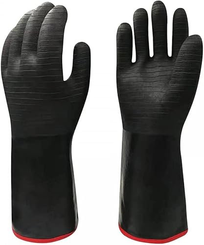 Electric Welding Heat Resistant Gloves, Fire Resistant Gloves Leather,Barbecue Gloves, Heat Resistant Gloves Fireproof Gloves Waterproof Non-Slip Cooking Gloves for Baking Welding Cutting Cooking