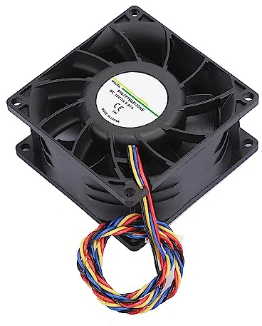 Ventilador de Enfriamiento de Caja de Computadora de 80 Mm con PWM, 12V 0.87A 4900RPM 68.5CFM 4Pin Doble Rodamiento de Bolas Caja de PC Ventilador de Enfriamiento CPU Enfriador, Negro