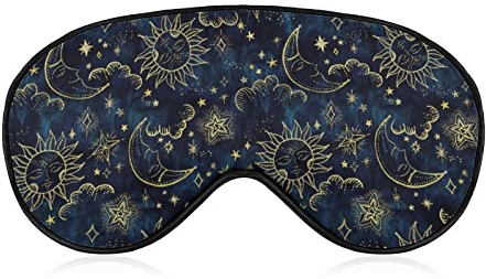 Schlaf-Augenmaske aus Polyester, kompatibel mit Sonne, Mond, Boho, Astrologie, lichtblockierende Schlafmaske, weiche und bequeme Nacht-Augenmasken für Männer und Frauen, Reisen, Nickerchen, Schichta