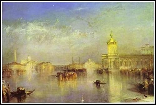 Kit de peinture par numéros pour adultes et enfants Le Dogana San Giorgio Citella des marches de l'Europe par Joseph Mallord William Turner Kits de peinture à l'huile par numéros