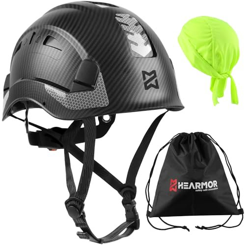HEARMOR Casco da arrampicata per lavori di altitudine e alpinismo, casco in ABS unisex con sensore UV riflettente EN12492