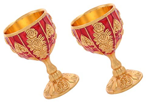 ABOOFAN 2 Copas De Vino Creativas De Estilo Retro Copas De Champán Estampado De Rosas