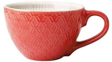 KMQRDZi Grande tasse à café XXL en céramique 700 ml avec anse, bol pour petit-déjeuner, céréales, soupe, porridge, salade, tasse en céramique extra large (380 ml, rouge)