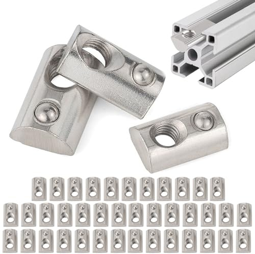 40 Stück Nutensteine M8, Nutensteine mit kugel Nut 8, T-Nut Schiene M8, T Nutensteine M8, 40 Serie Nutenstein M8 für Aluminiumprofil 40x40 Profilen