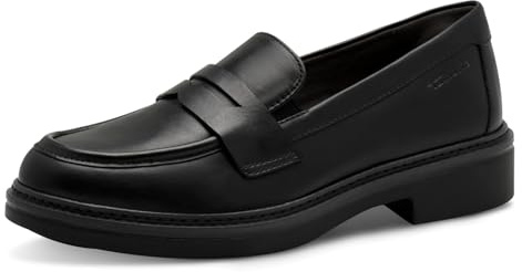 Tamaris Comfort mocassins femme cuir élégants, Black Nappa, 39 EU