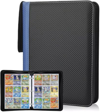Toploader Binder Album Groß,50 Seiten 900 Karten KapazitäT Sammelalbum Karten,Als Geschenk Karten Heft FüR Jungen MäDchen Card Binder,Tragbar Wasserdicht Sammelkarten Album(26.3 * 4.5 * 33.5cm).