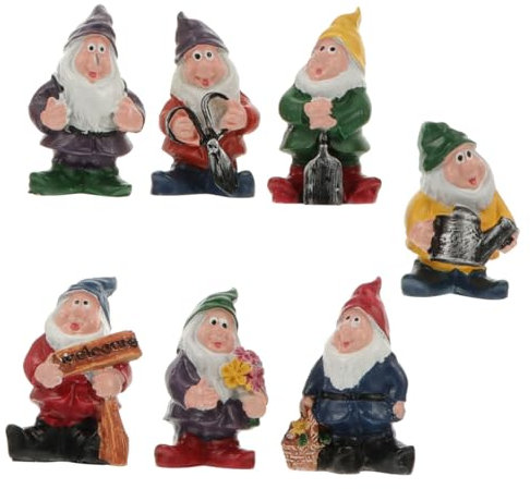 Happyyami 7stücke Teiliges Gartenzwerge Deko Kunstharz Farbenfrohe Miniaturfiguren Für Garten Blumentöpfe Und Wohnräume Robuste Gartenornamente Für Innen Und Außenbereiche